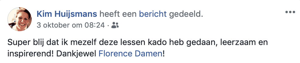 Recensie Kim Huijsmans MFR op facebook